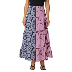 Brain Heart Balance Emotion Tiered Ruffle Maxi Skirt