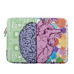 Brain Heart Balance Emotion 14  Vertical Laptop Sleeve Case With Pocket by Maspions