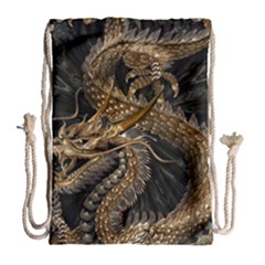 Fantasy Dragon Pentagram Drawstring Bag (large)