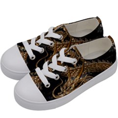 Fantasy Dragon Pentagram Kids  Low Top Canvas Sneakers by Maspions