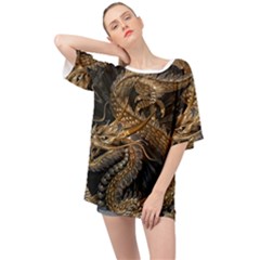 Fantasy Dragon Pentagram Oversized Chiffon Top