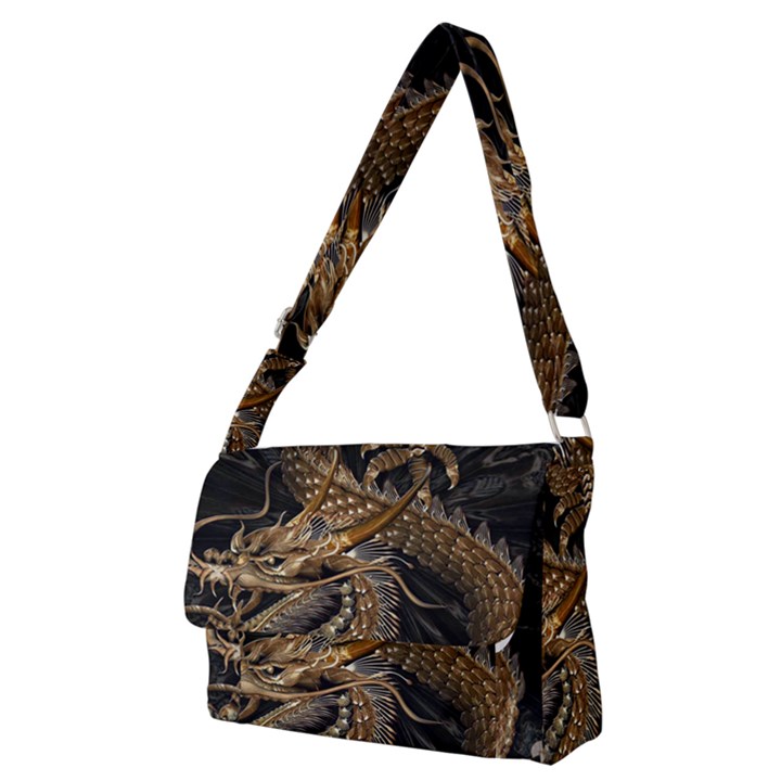 Fantasy Dragon Pentagram Full Print Messenger Bag (M)