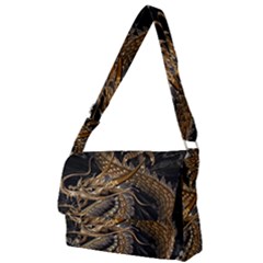 Fantasy Dragon Pentagram Full Print Messenger Bag (l)