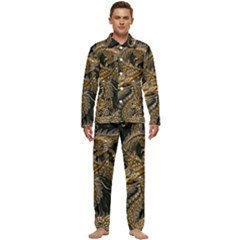 Fantasy Dragon Pentagram Men s Long Sleeve Velvet Pocket Pajamas Set