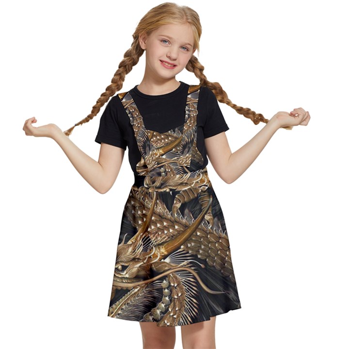 Fantasy Dragon Pentagram Kids  Apron Dress