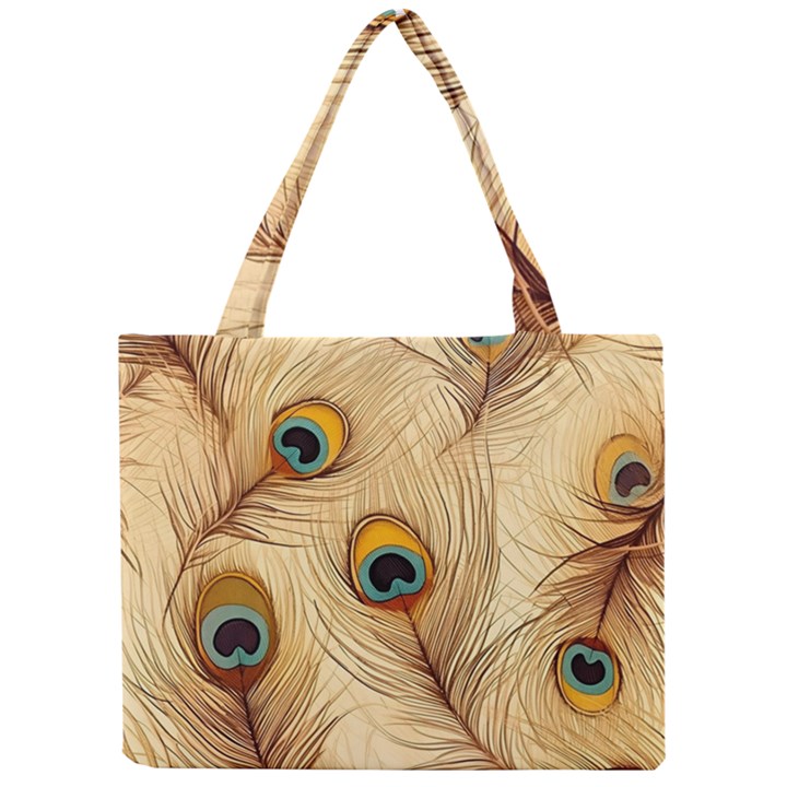 Vintage Peacock Feather Peacock Feather Pattern Background Nature Bird Nature Mini Tote Bag