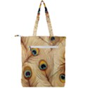 Vintage Peacock Feather Peacock Feather Pattern Background Nature Bird Nature Double Zip Up Tote Bag View2