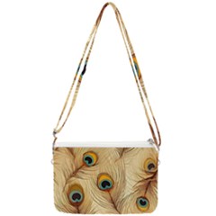 Vintage Peacock Feather Peacock Feather Pattern Background Nature Bird Nature Double Gusset Crossbody Bag