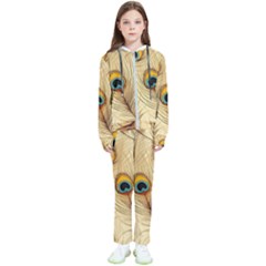 Vintage Peacock Feather Peacock Feather Pattern Background Nature Bird Nature Kids  Tracksuit