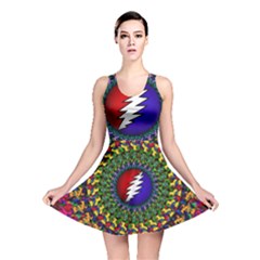 Grateful Dead Bear Pattern Reversible Skater Dress by Maspions