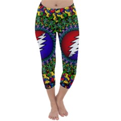 Grateful Dead Bear Pattern Capri Winter Leggings 