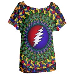 Grateful Dead Bear Pattern Women s Oversized T-shirt