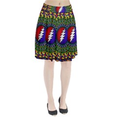 Grateful Dead Bear Pattern Pleated Skirt