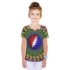 Grateful Dead Bear Pattern Kids  One Piece T-shirt