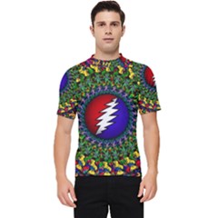 Grateful Dead Bear Pattern Men s Short Sleeve Rash Guard by Maspions