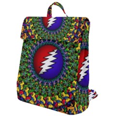 Grateful Dead Bear Pattern Flap Top Backpack