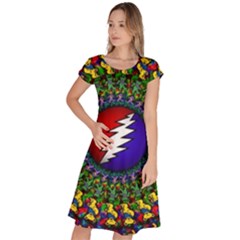 Grateful Dead Bear Pattern Classic Short Sleeve Dress