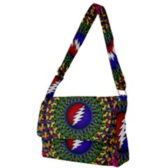 Grateful Dead Bear Pattern Full Print Messenger Bag (l) by Maspions