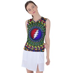 Grateful Dead Bear Pattern Women s Sleeveless Sports Top by Maspions