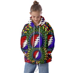 Grateful Dead Bear Pattern Kids  Oversized Hoodie