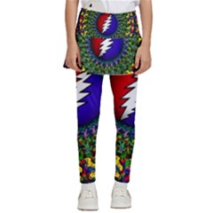 Grateful Dead Bear Pattern Kids  Skirted Pants