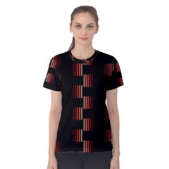 Geometric Pulse Print Design Women s Cotton T-shirt