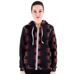 Geometric Pulse Print Design Women s Zipper Hoodie