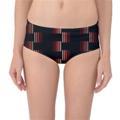 Geometric Pulse Print Design Mid-waist Bikini Bottoms