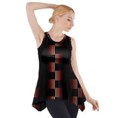 Geometric Pulse Print Design Side Drop Tank Tunic by dflcprintsclothing