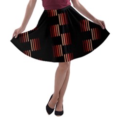 Geometric Pulse Print Design A-line Skater Skirt by dflcprintsclothing