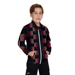 Geometric Pulse Print Design Kids  Windbreaker