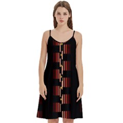 Geometric Pulse Print Design Women s Spaghetti Strap Pullover Cami Dress by dflcprintsclothing