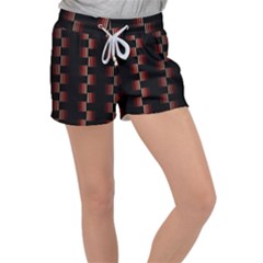 Geometric Pulse Print Design Women s Velour Lounge Shorts by dflcprintsclothing