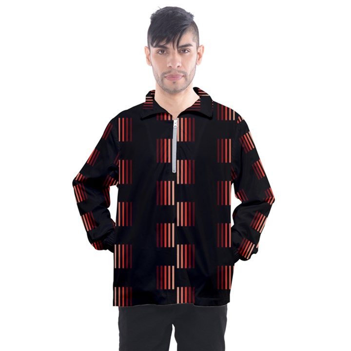 Geometric Pulse Print Design Men s Half Zip Pullover