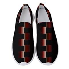 Geometric Pulse Print Design Women s Slip On Sneakers by dflcprintsclothing