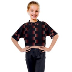 Geometric Pulse Print Design Kids Mock Neck T-shirt