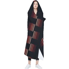 Geometric Pulse Print Design Wearable Blanket by dflcprintsclothing