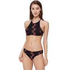 Geometric Pulse Print Design Banded Triangle Bikini Set by dflcprintsclothing