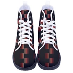 Geometric Pulse Print Design Women s High-top Canvas Sneakers by dflcprintsclothing