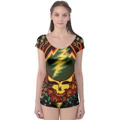 Grateful Dead Steal Your Face Deadhead Hippie Logo Music Boyleg Leotard  by Perong