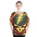 Grateful Dead Steal Your Face Deadhead Hippie Logo Music Batwing Chiffon Blouse View1