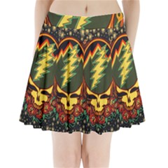 Grateful Dead Steal Your Face Deadhead Hippie Logo Music Pleated Mini Skirt by Perong