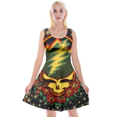 Grateful Dead Steal Your Face Deadhead Hippie Logo Music Reversible Velvet Sleeveless Dress