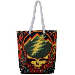 Grateful Dead Steal Your Face Deadhead Hippie Logo Music Full Print Rope Handle Tote (small)