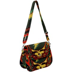 Grateful Dead Steal Your Face Deadhead Hippie Logo Music Saddle Handbag by Perong