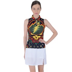 Grateful Dead Steal Your Face Deadhead Hippie Logo Music Women s Sleeveless Polo T-shirt by Perong