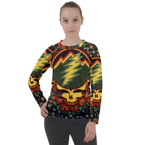 Grateful Dead Steal Your Face Deadhead Hippie Logo Music Women s Long Sleeve Raglan T-shirt by Perong