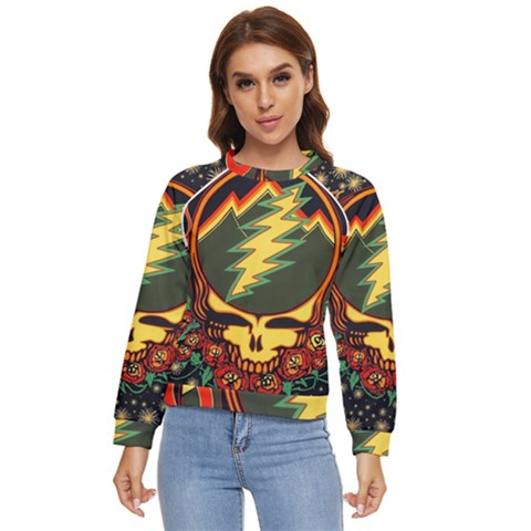 Grateful Dead Steal Your Face Deadhead Hippie Logo Music Women s Long Sleeve Raglan T-shirt by Perong