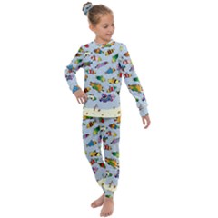 Fish Ocean Sea Water Diving Blue Kids  Long Sleeve Set  by Perong