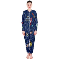 Cat Space Astronaut Rocket Maze Onepiece Jumpsuit (ladies)